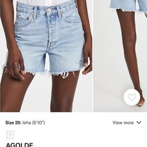 AGOLDE Parker Long Women's Blue Denim Shorts